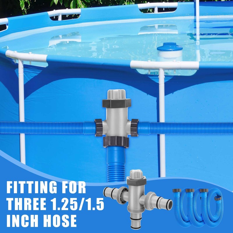 Menkxi Dual Split Swimming Pool Hose Plunger Valve, 2 in