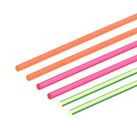 QUARKZMAN Pack of 6 PMMA Fibre Optic Cable 0.75 mm x 0.25 m Coloured Fibre Optic Fluorescent Optical for Target Device, Green + Orange + Red