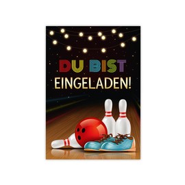 Minkocards 12 Invitation Cards for Children's Birthday Party Bowling Bowling Party Boys Girls Invitation Boys Birthday Girls Birthday Party