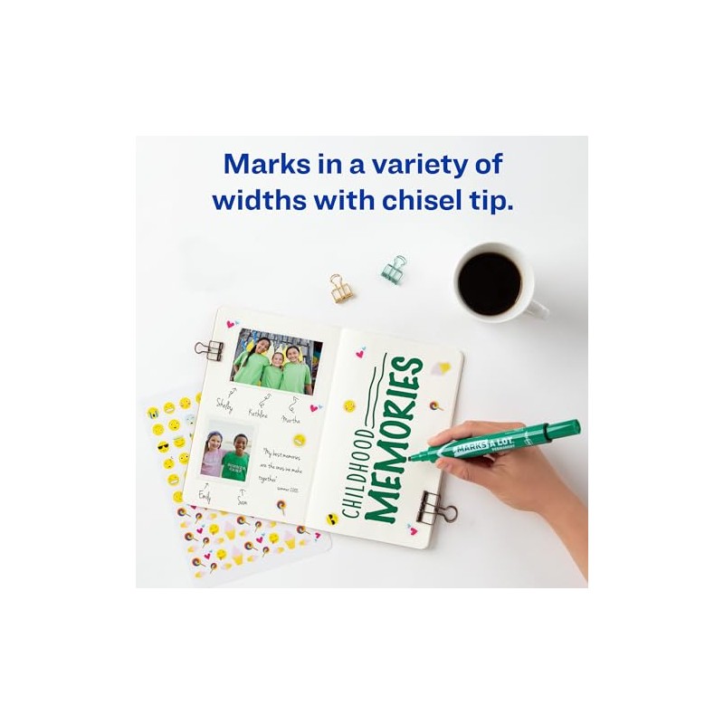 Avery Marks-A-Lot 8885 Marcador Jumbo Punta Cincel, verde, 12 Piezas