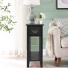 Tangkula Narrow End Table, Slim Side Table with Drawer and