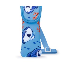 Face Shadow Kids Glasses Case, Soft Eyeglass Case for Kids Various Pattern Cute Sunglasses Pouch Crossbody Bag for Children Girls Boys