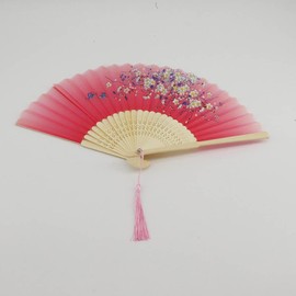Kopida Vintage Folding Fan Silk Hand Fan Chinese Style Handheld Fan, Folding Dancing Prop Craft Fan for Men Women Festival Wedding Party Prop