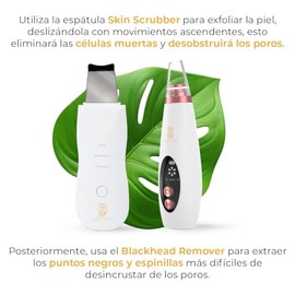 CLEOSKIN Espátula Skin Scrubber y Blackhead Remover, extrae espinillas y puntos negros, exfolia la piel, elimina el sebo facial, máquina de limpieza p