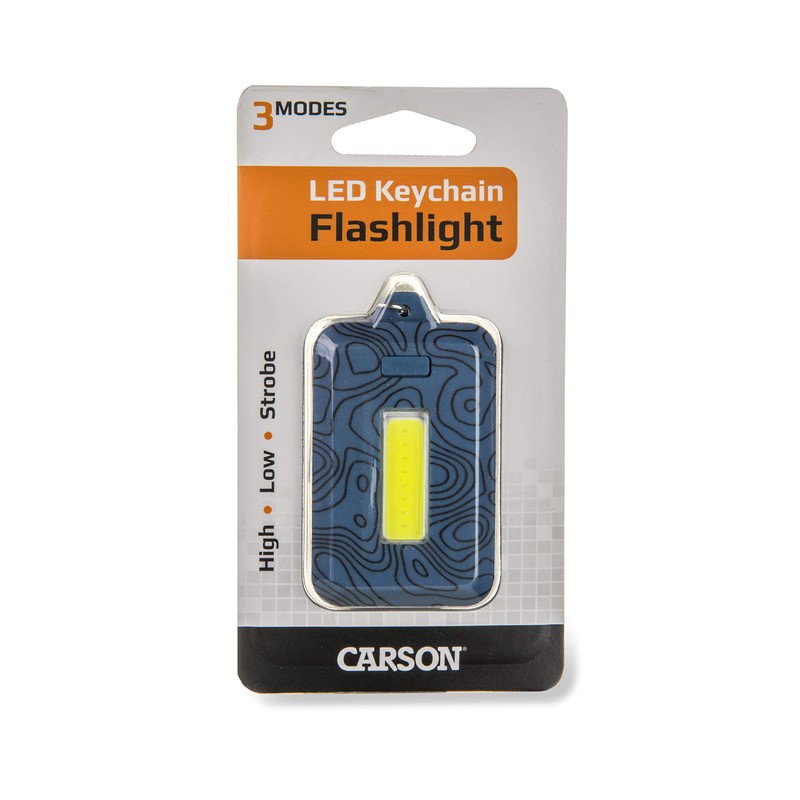 CARSON Unisex Cob Led Keychain Torch, With Stainless Steel Keyring,
