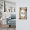 TebuTeak Decorative Outlet Covers Rustic Pink Rose Flower Green Leaf