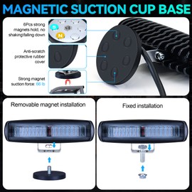 eTzone New Magnets LED Forklift Safety Lights Blue 30W DC 12-80V Warehouse Warning Lights Truck Safety Lights Side Zone Warning Lights 2 Pack