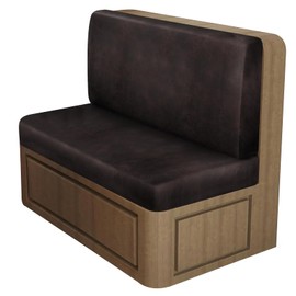 Leather Look RV Dinette Cushion Covers, Stretch Camper Cushion Slipcovers for Travel Trailer Couch RV Booth Seat, Replacement Camper Sofa Chair Protector (1 Backrest Cover & 1 Bench Cover,Chocolate)