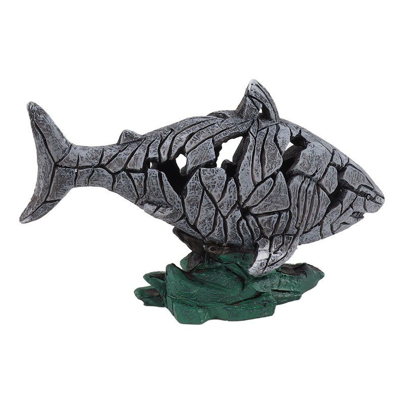 Shark Sculpture Hollowed Waterproof Resin Durable 7.3in Long 4.5in Wide