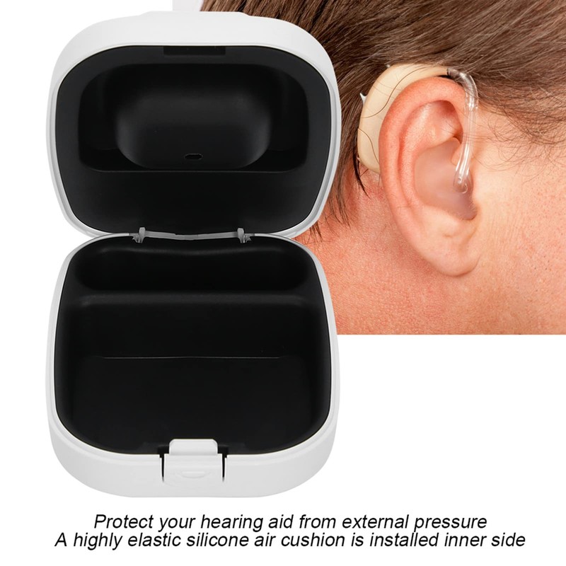 LIZEALUCKY Behind‑The‑Ear Hearing Aid Case,Waterproof Drop Resistance Storage Box Portable