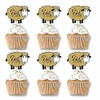 48PCS Glitter Sheep Design Eid Al Adha Cupcake Topper Party