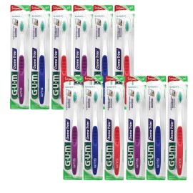 GUM 12-PACK Sunstar Butler GUM Dome Trim Toothbrush 457, Soft Compact Head