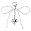 Mabor Y2k Aesthetic Keyring, Key Ring with Pearl Bow Silver