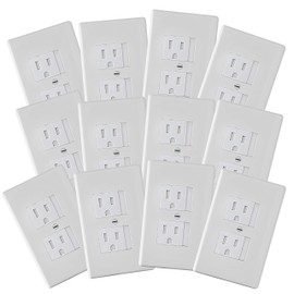 Safety Innovations Self-Closing Babyproof Outlet Covers - (for Center Screw Outlets Only) an Alternative to Wall Socket Plugs for Child Proofing, (12-Pack), (1-Screw), (White) White)