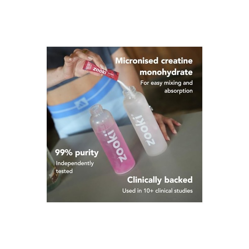 Zooki Creatine+ for Women 5g Monohydrate, Summer Fruits, 30 Servings
