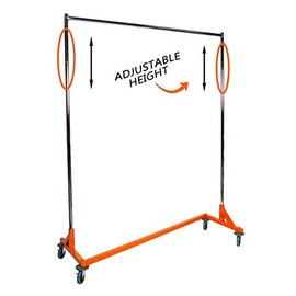Only Hangers GR400 - Adjustable Height Industrial Strength Z Rack with Built-in Height Extensions - Orange OSHA Approved Base - Tallest Z Rack Available!