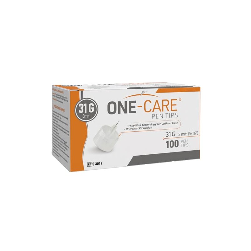 ONE-CARE Agujas Para Bolígrafos, 31 G X 8 Mm, Caja