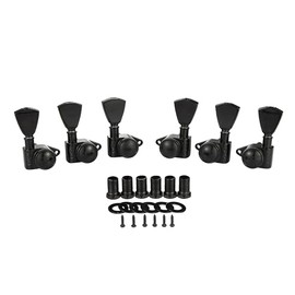 3 per side Guitar Locking Tuners 21:1 Locking Tuning Keys Guitar Tuning Machine Heads with Keystone Handle for Acoustic Guitars/LP Les Paul/SG/ES Guitars Black