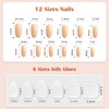 Cute Medium Square Press on Nails 24Pcs Short False Fake