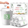 Teivio 3 Gallon 150 Counts Strong Trash Bags Garbage Bags,