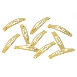HAARallerliebst® Pack of 10 Women's Snap Hair Clips, Gold, 4 cm, Metal Hair Clips, Hair Clips, Children's Hair Clips, Hair Clip with Storage Box for Women, Girls, Men, Gold