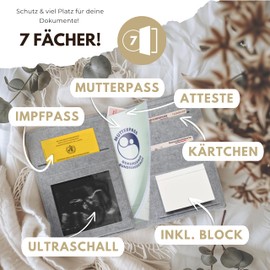 TWIVEE - Felt Maternity Log Cover - Organiser with Magnetic Closure - Mother-Child Passport - German Maternity Log - Protective Cover with Notepad