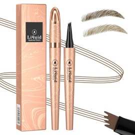 Augenbrauenstift, Eyebrow Pencil-Microblading Augenbrauenstift mit 4-Zinken-Micro-Gabelspitzen Augenbrauenstift Wasserfest und wischfester für perfekt definierte Augenbrauen (Dunkelbraun)