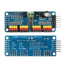 2PCS PCA9685 16 Channel 12 Bit PWM Servo Driver Board IIC Interface PCA9685 Module Controller Compatible with Raspberry Pi
