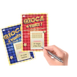 Tecnografica Scratch Cards Lottery Game, Humorous, Pack of 4, 72+ Years, 10.5 x 15 cm, Made in Italy