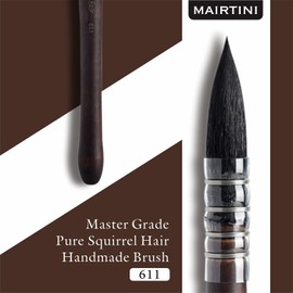 Mairtini Professional Grade 611 Series Mixed Squirrel Mop Round Fine Tip Watercolor Brush, 1#