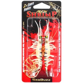 SEABUZZ Rubber Bait Crazy Shrimp 2 Pieces 7.6 cm - Predator Fish Bait Set - Sea Bass & Lefer Artificial Bait - Bass Trout and Zander Fishing Lures - Fishing Lures - TPE Fishing Lure - Swimbait - Sea