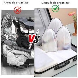 ICHIDO 30Pcs Bolsa para Zapatos, Bolsa de Viaje Esmerilado Transparente con Cordón, Portátil Visible Impermeable Antisuciedad, Multifunción Bolsa Orga