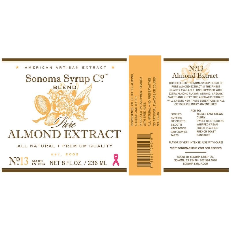 Sonoma Syrup Co Pure Almond Extract 8 oz | for