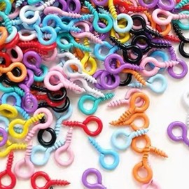 HappyHome 100 PCS Heaton Hardware Screw Heaton Accessories Findings Handmade Craft DIY Craft Parts (Multicolored 5x10)