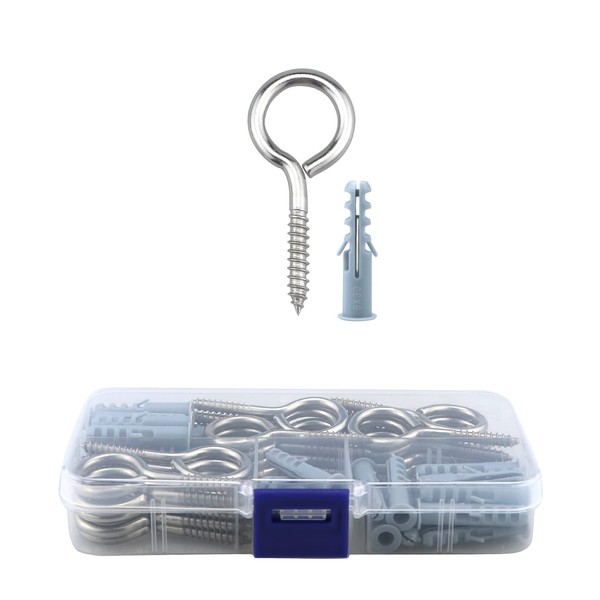 Eye Screws Metal Hooks, 30 Pcs 304 Stainless Steel Heavy