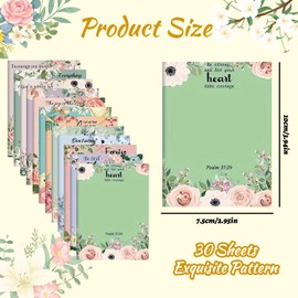 12 Pack Bible Sticky Notes - 360 Sheets Inspirational Memo Pads 4x3 Inch Floral Design Self-Stick Note Pads Bible Verse Quotes Notepads Gifts for Writing Notes Back to School Gifts Office Supplies