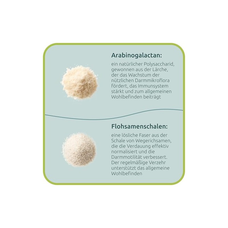 Psyllium Husk (Plantago ovata) + Arabinogalactan ≥95% - 660 mg,