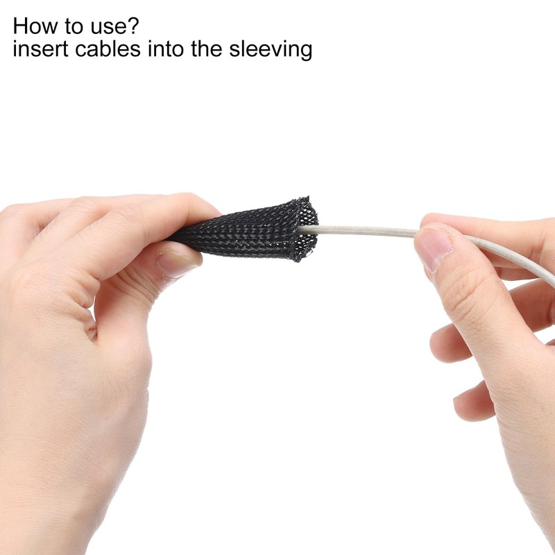 sourcing map 25 Ft - 1/8 Inch Expandable Braided Cable