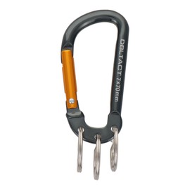 Sankyo Corporation DT-AKT-371 DBLTACT Aluminum Carabiner with Key Ring 3 Row Gun Metal x Gold