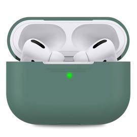 AHASTYLE Silikon Hülle für Airpods Pro Schutzhülle und Haut Case für AirPods Pro [Front-LED Sichtbar] [Kabelloses Laden] Kompatibel mit Airpods Pro 2019 (Ohne Karabiner, Kieferngrün)