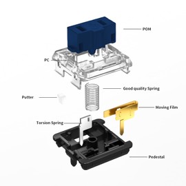 Kailh PG1350 Choc V1 Mechanical Keyboard Switch kailh Low Profile switches for Mechanical Gaming Keyboard, 5-Pin Switches (Navy Blue-35PCS)