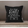 MoonWorks® Cushion Cover Saying "Keine Sorge Schatz" Funny Gift Love