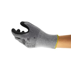 Ansell Edge 48-702 High Cut Protection Work Gloves for Industrial, Renovation and DIY Work, Grey Black, Size 9 (Pack of 12)