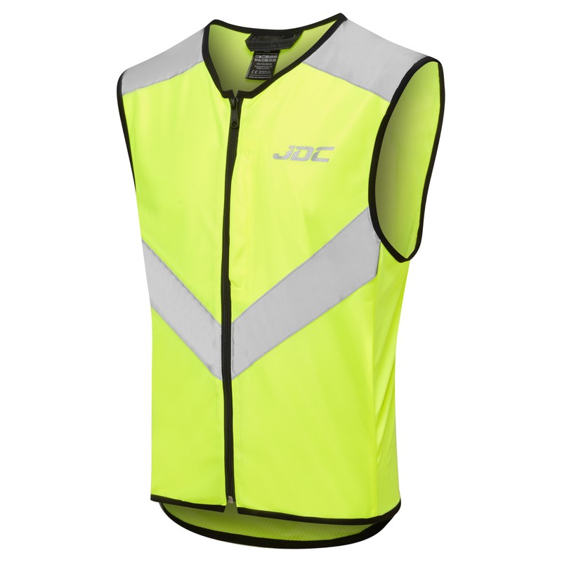 JDC Motorcycle Hi Vis Vest High Visibility Zipper Safety Reflective