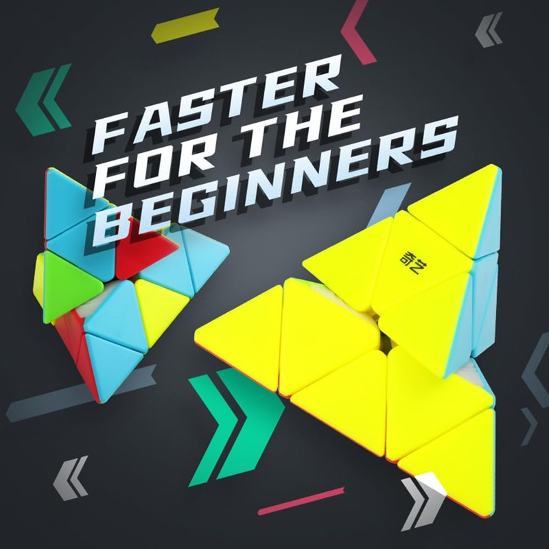 XMDCuber QY Toys 3x3 Pyramide Speed Cube Stickerless, 3x3x3 Pyraminx