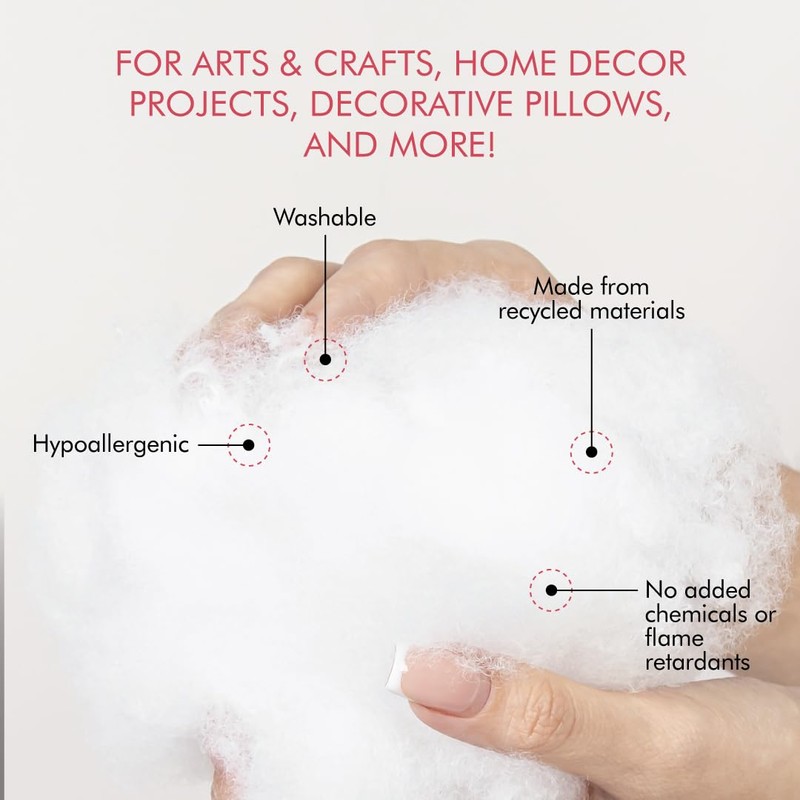 Fairfield The Original Poly-Fil, Premium Polyester Fiber Fill, Soft Pillow