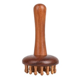Wooden Massage Comb, 1 Count Scalp Massager, Large Wide Tooth Head Scalp Meridians Scraping Massage Comb, Hair Care & Styling Tool for Home & Salon Use:_Handle model_one-size