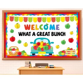 Back to School 3D Apple Bulletin Board Decorations Fruit Bulletin Board Classroom Fall Apples Cutouts Honeycomb Tissue Paper for Fruit Apples Themed Party Supplies School Nursery Birthday Wall Decor