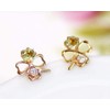 KASHIMA K10/WG 0.02ct Diamond/Peridot Clover Earrings