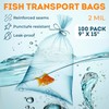APQ Clear Plastic Fish Bags for Live Fish, 9 x